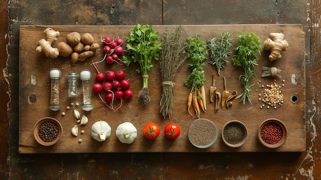 Składniki kuchenne rozłożone na blacie